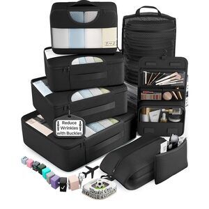 10 Set/8 Set Packing Cubes for Travel Essentials,Anti-Wrinkle Buckled